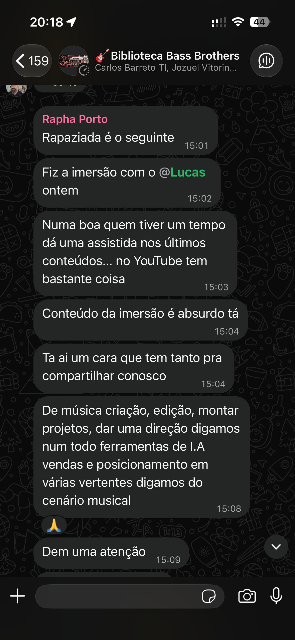 Depoimento Rapha Porto sobre a imersão